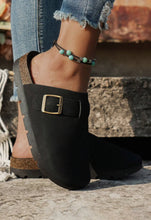Load image into Gallery viewer, Beige Suede Buckle Detail Slippers
