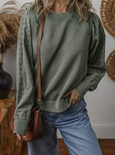 Load image into Gallery viewer, Cut-out Design Contrast Round Neck Pullover
