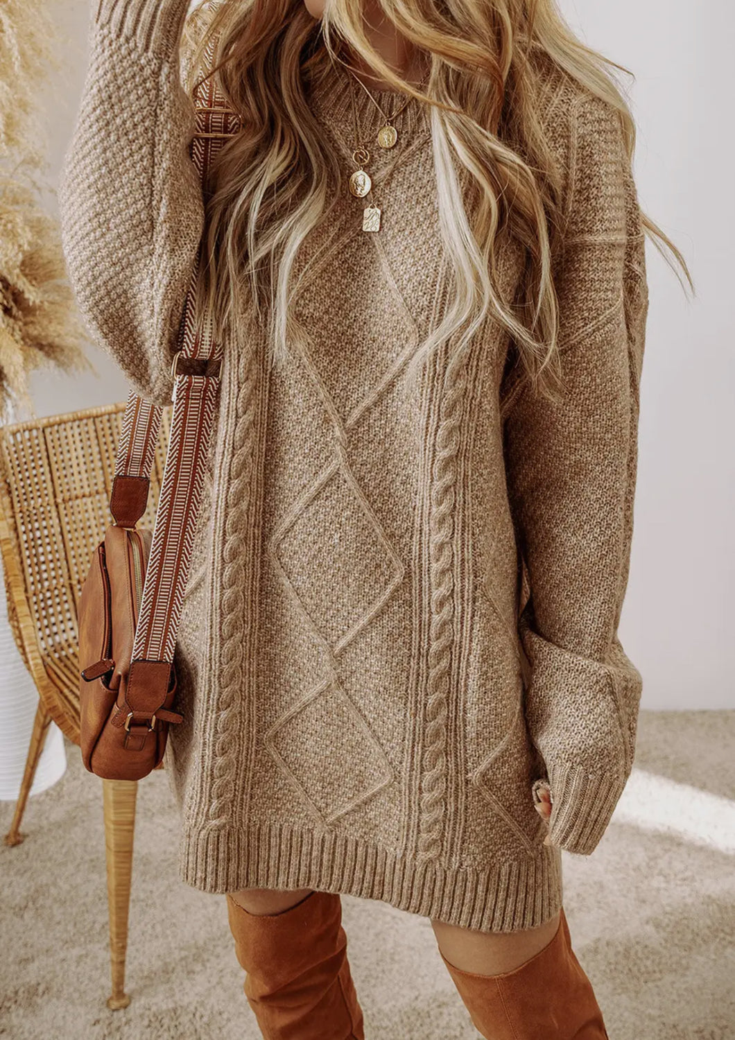 Cable Knit Loose Fit Sweater